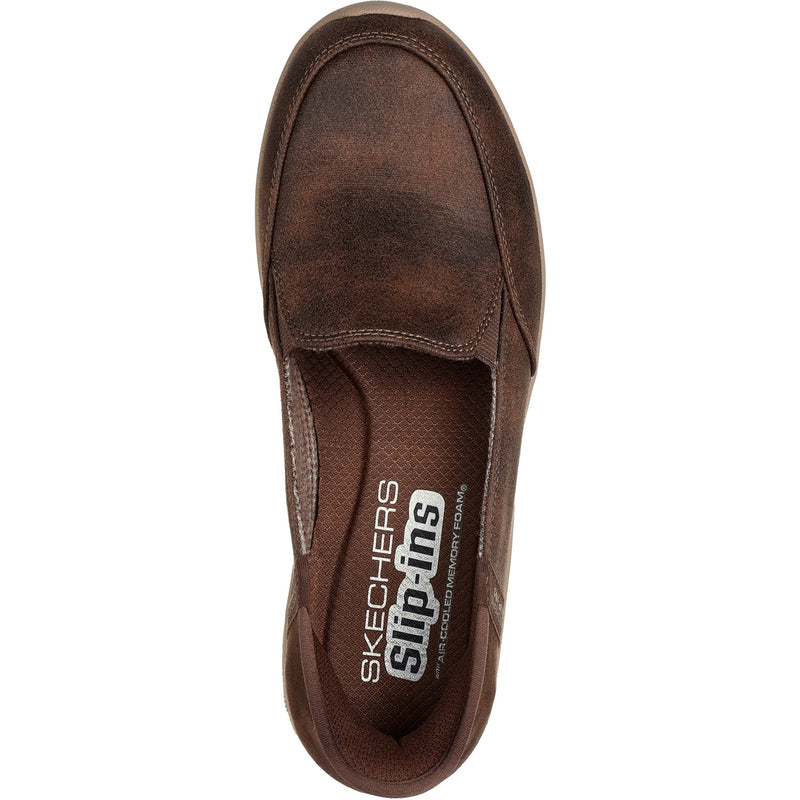 Skechers Womens Reggae Fest 2.0 Classically 158699-CHOC Chocolate Slip On Shoes