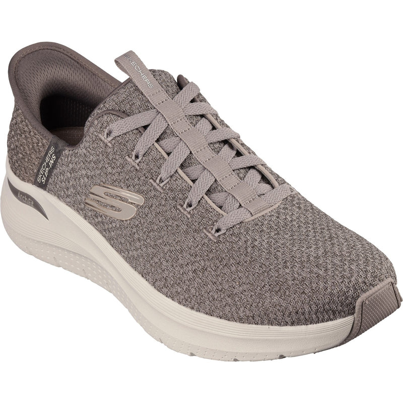 Skechers Mens Arch Fit 2.0 Look Ahead 232462-TPE Taupe Lace Up Shoes
