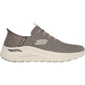 Skechers Mens Arch Fit 2.0 Look Ahead 232462-TPE Taupe Lace Up Shoes