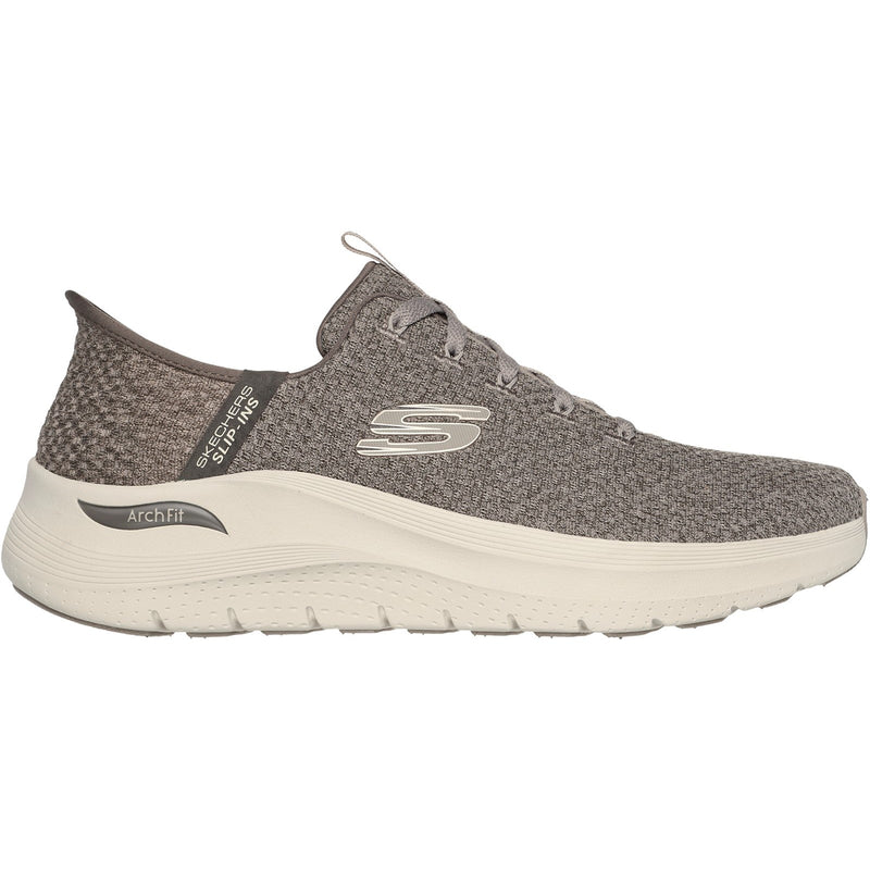 Skechers Mens Arch Fit 2.0 Look Ahead 232462-TPE Taupe Lace Up Shoes