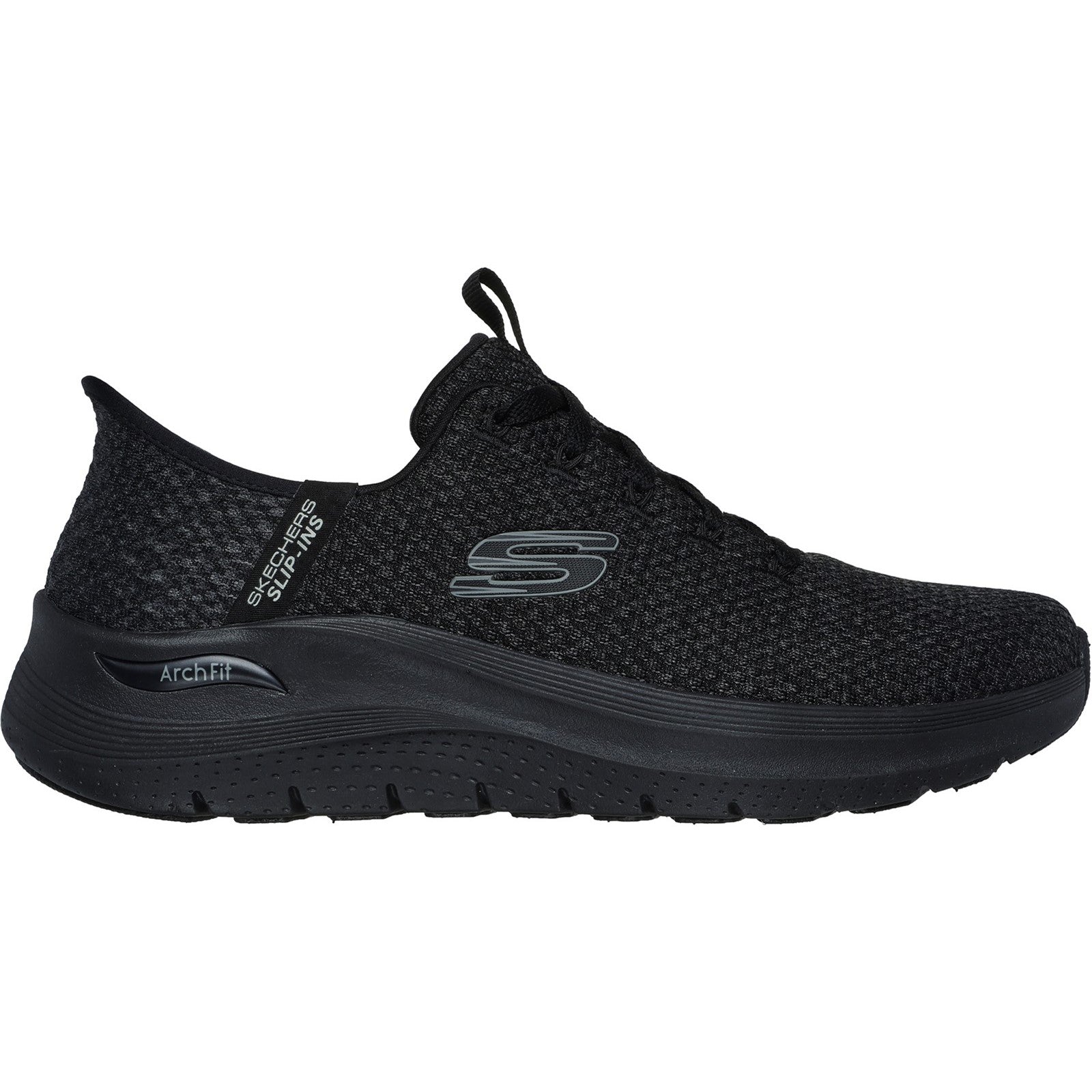 Skechers Mens Arch Fit 2.0 Look Ahead 232462-BBK Black Lace Up Shoes