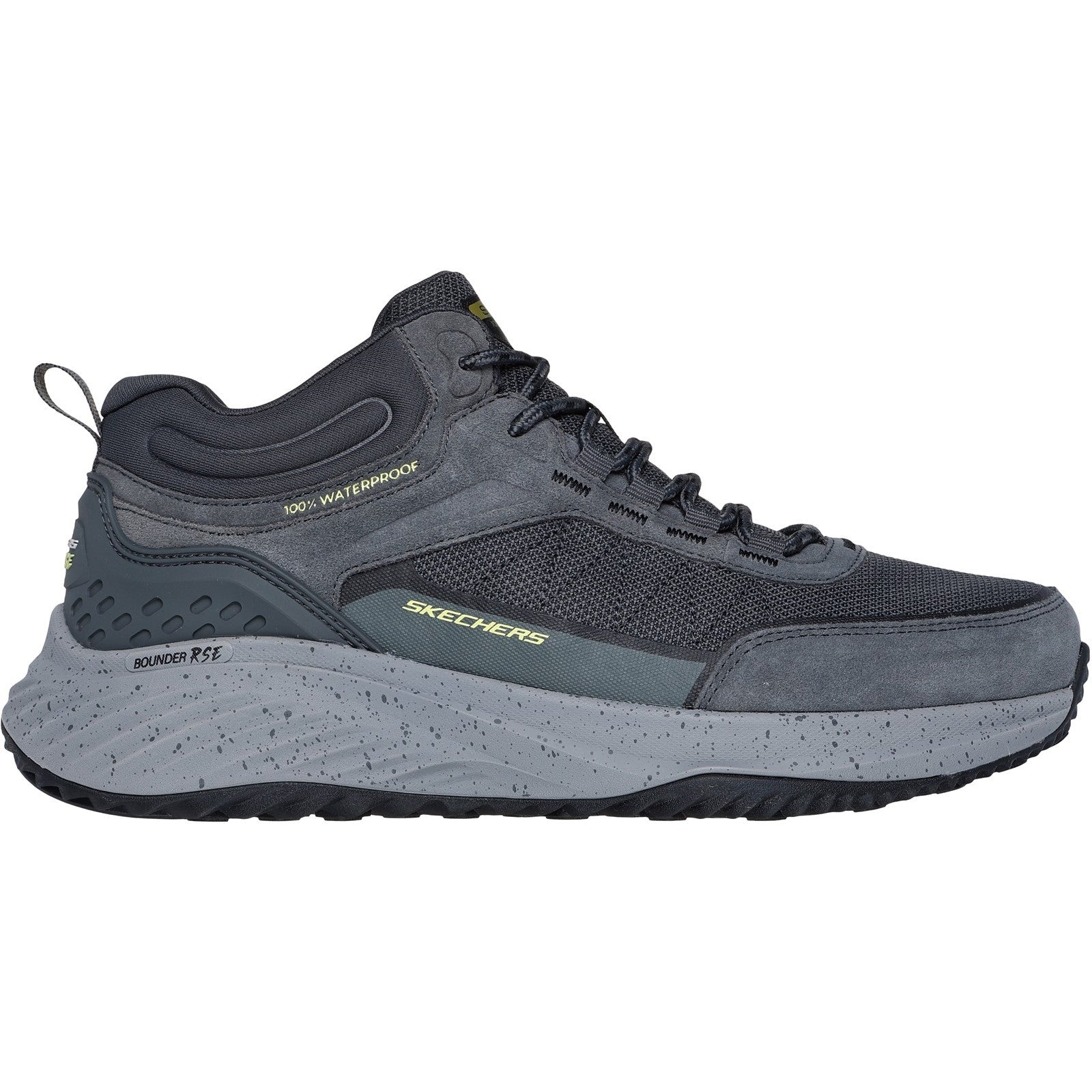 Skechers Mens Bounder Rse 232961-CCLM Charcoal/Lime Lace Up Shoes