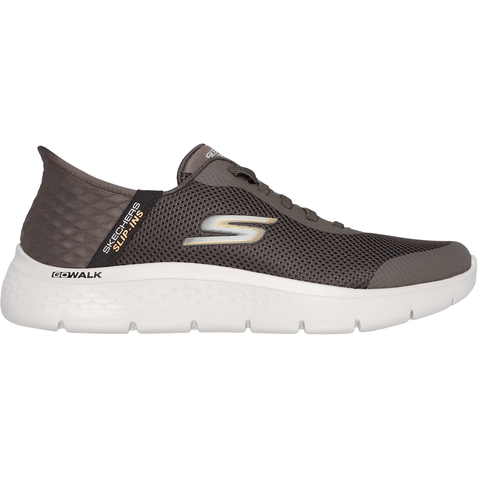 Skechers Mens GO WALK Flex Hands Up 216324-BRN Brown Lace Up Shoes