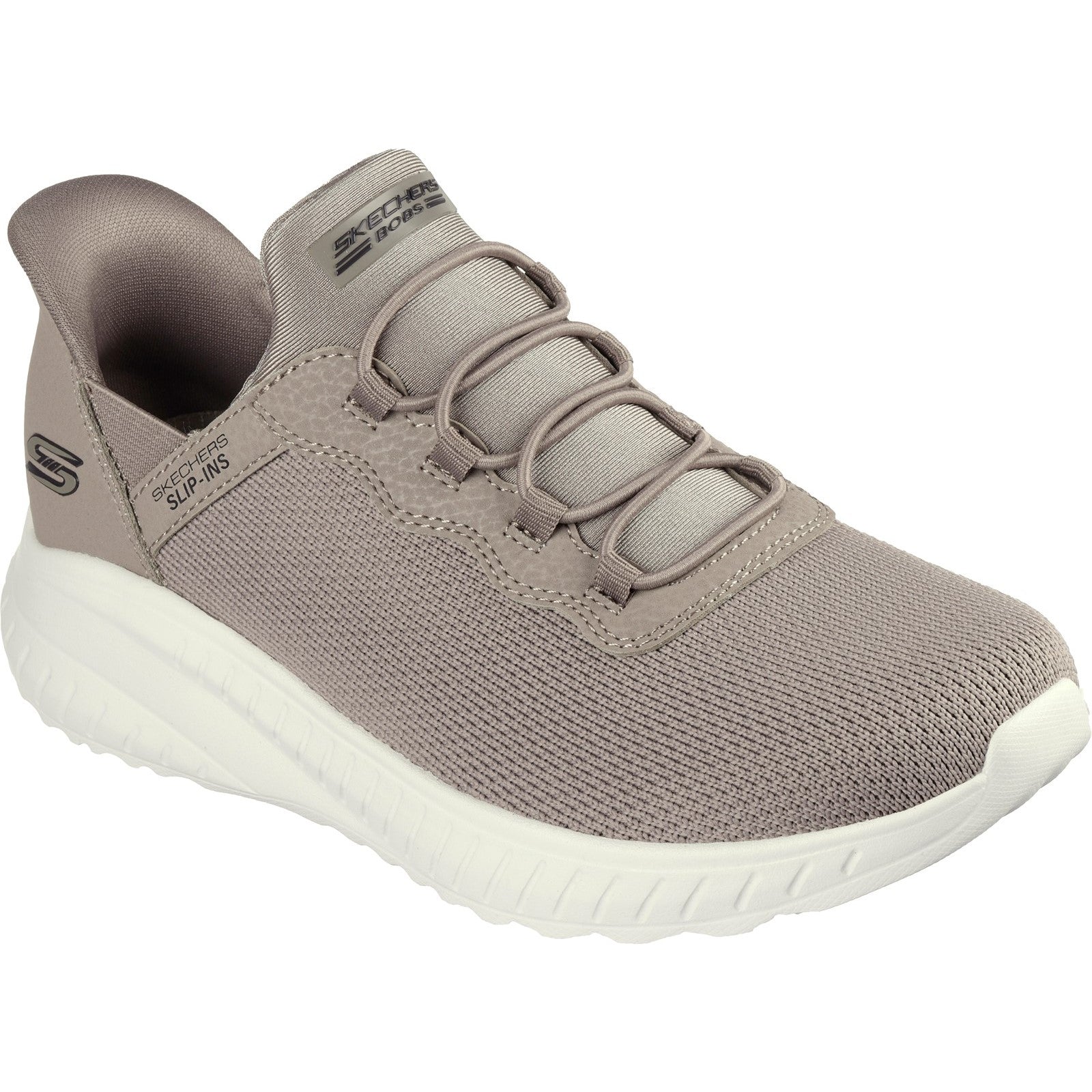 Skechers Womens BOBS Sport Squad Chaos 117500W-TPE Taupe Slip On Shoes