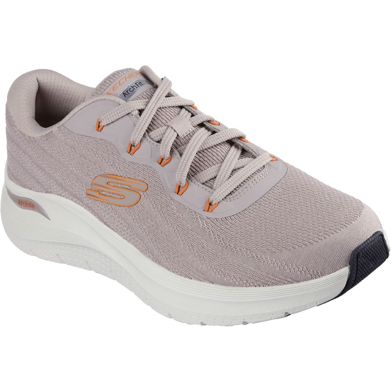 Skechers Mens Arch Fit 2.0 Road Wave 232701WW-TPOR Taupe/Orange Slip On Shoes