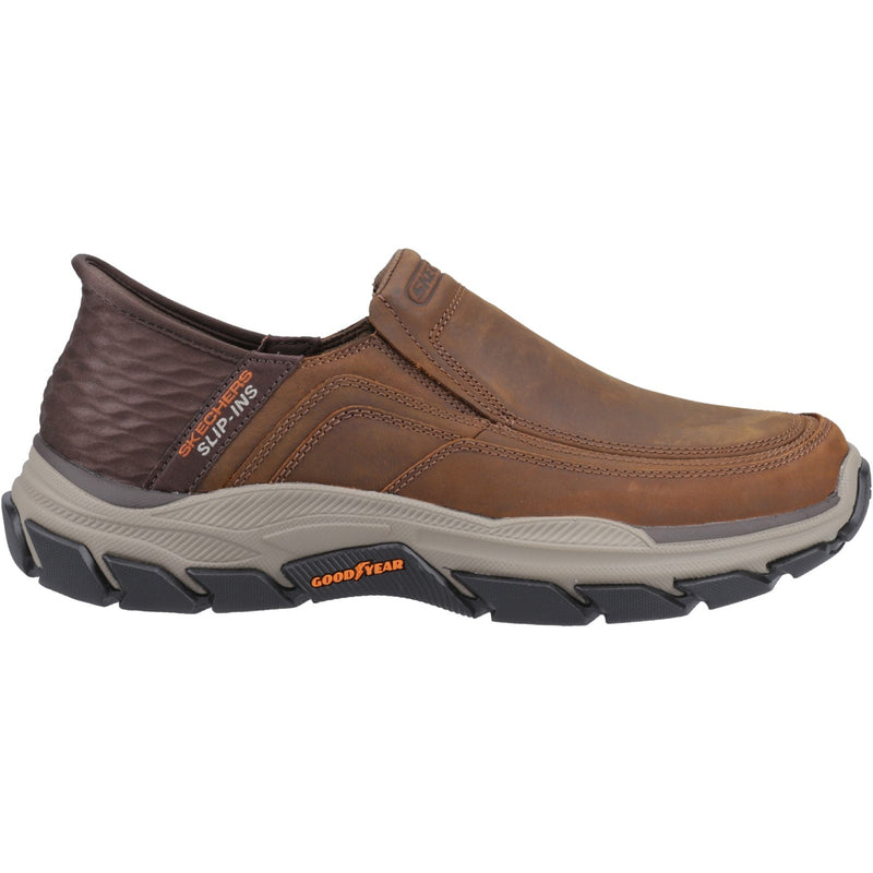 Skechers Mens Respected Elgin 204810WW-CDB Dark Brown Slip On Shoes
