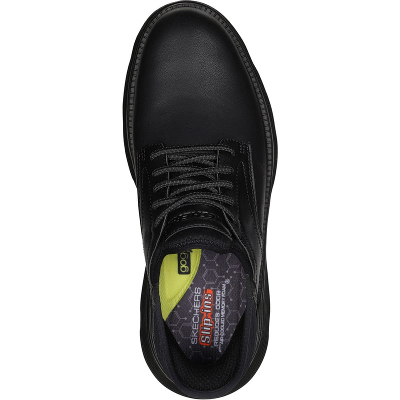 Skechers Mens Garza Gervin 205046W-BBK Wide Fit Black Lace Up Shoes