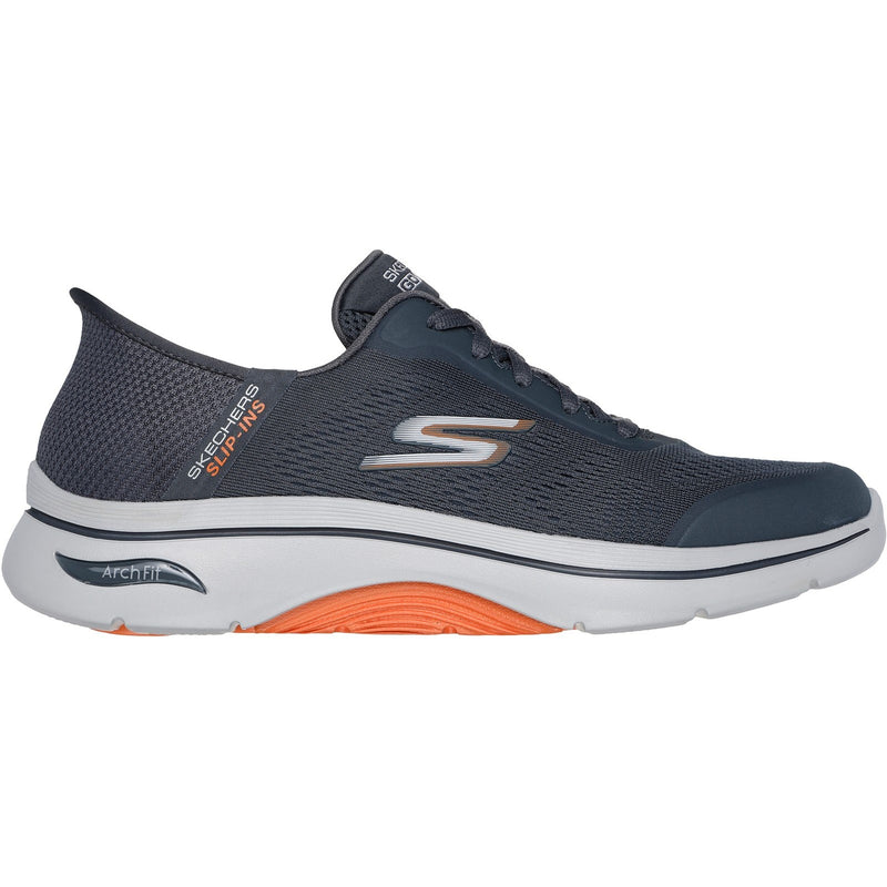 Skechers Mens Arch Fit 2.0 Simplicity 2 216602WW-CCOR Charcoal/Orange Lace Up Shoes
