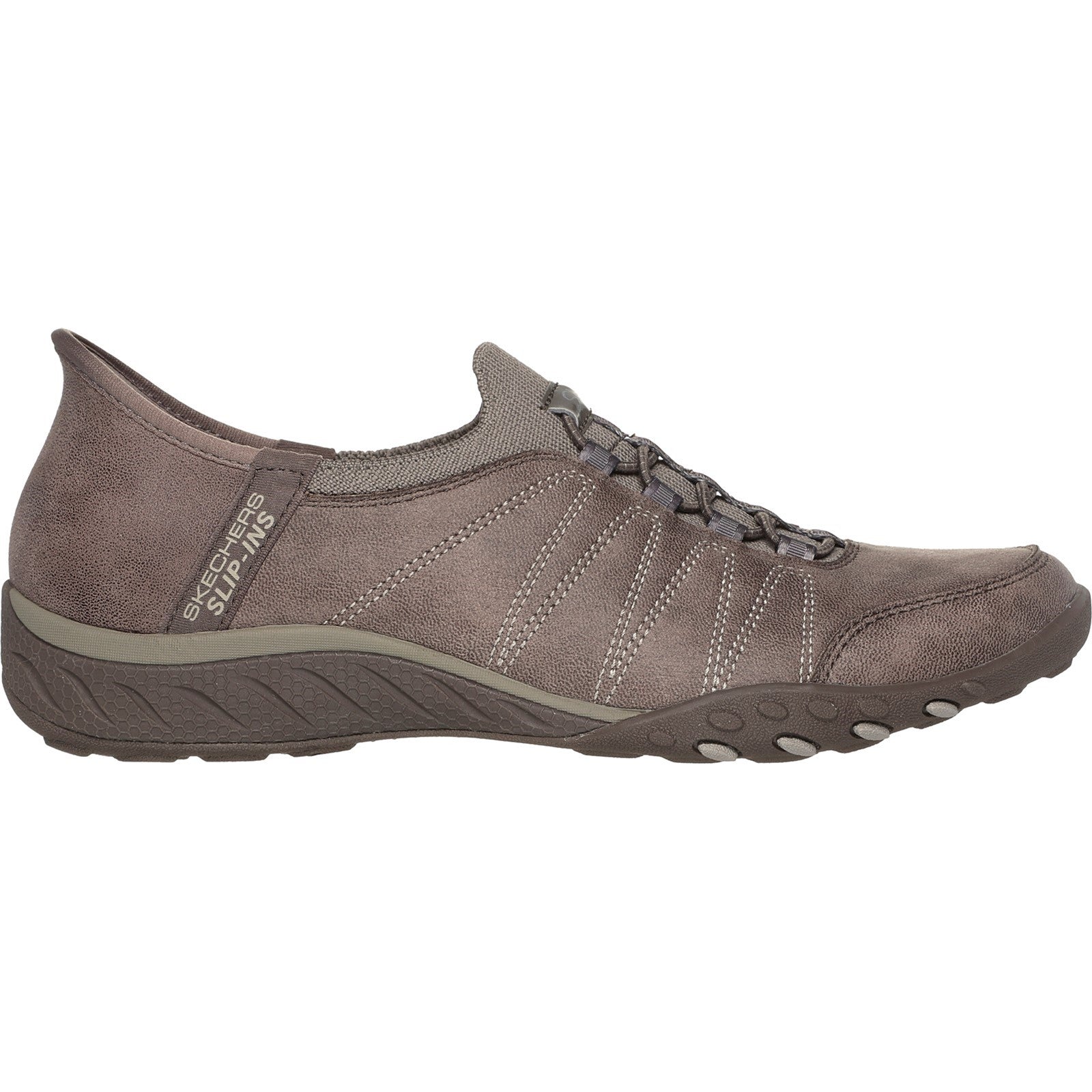 Skechers Womens Breathe-Easy Home-Body 100615-DKTP Dark Taupe Slip On Shoes