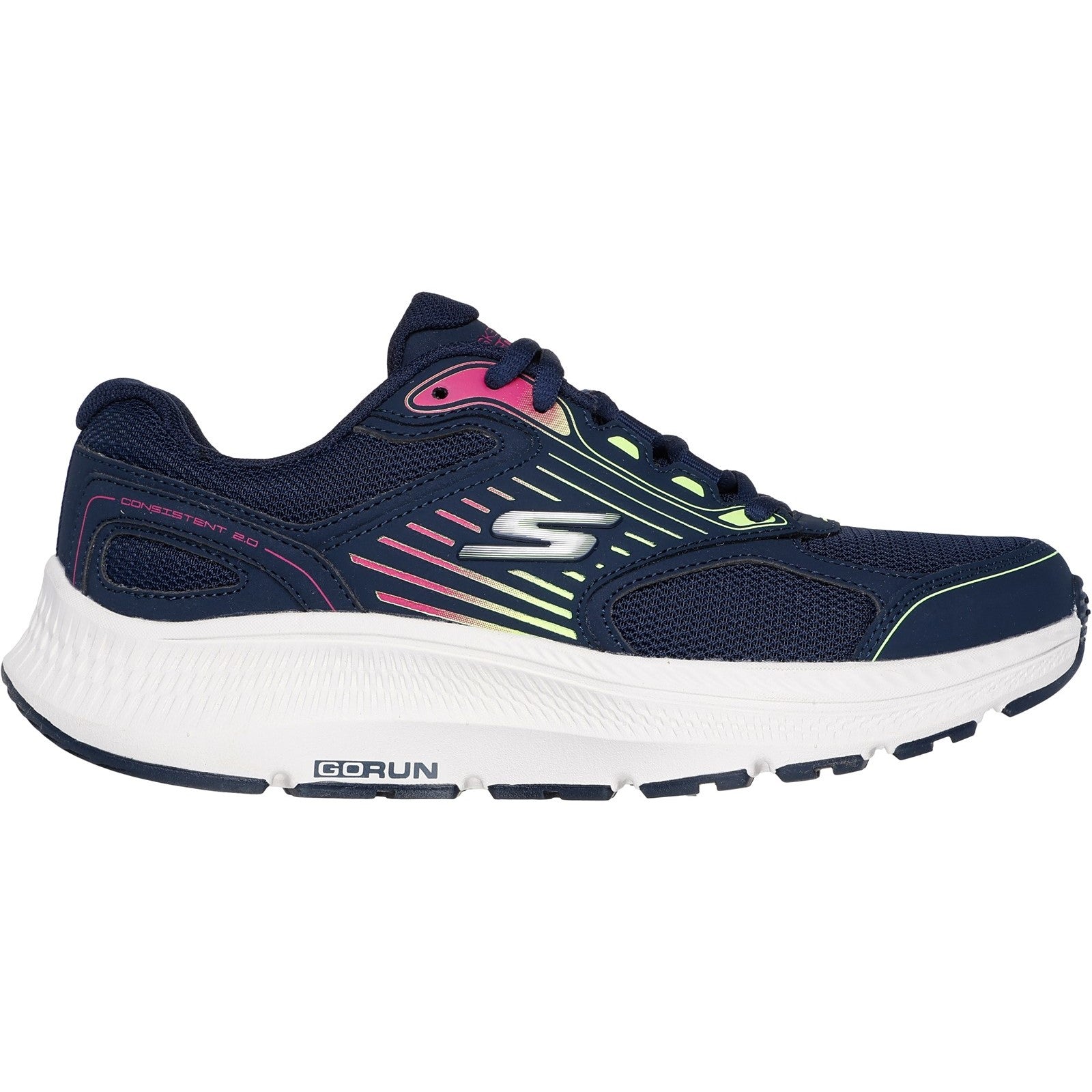 Skechers Womens GO RUN Consistent 2.0 Advantage 128606-NVMT Navy/Multi Lace Up Shoes