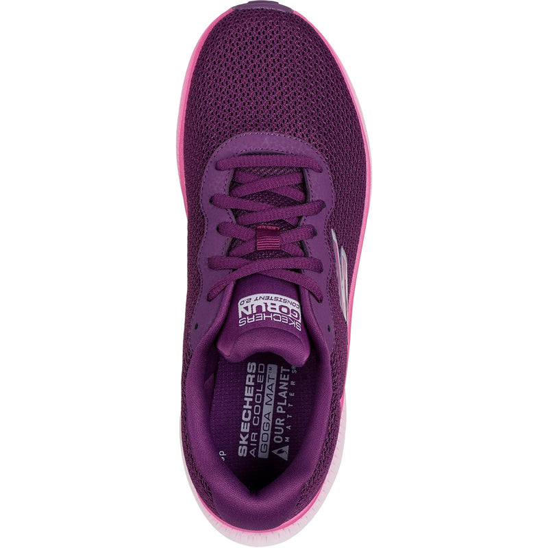 Skechers Womens Go Run Consistent 2.0 Fast Pace 128621-PLUM Plum Lace Up Shoes