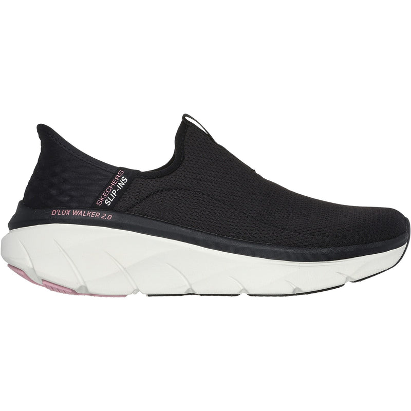 Skechers Womens D'Lux Walker 2.0 150099-BKPK Black/Pink Lace Up Shoes