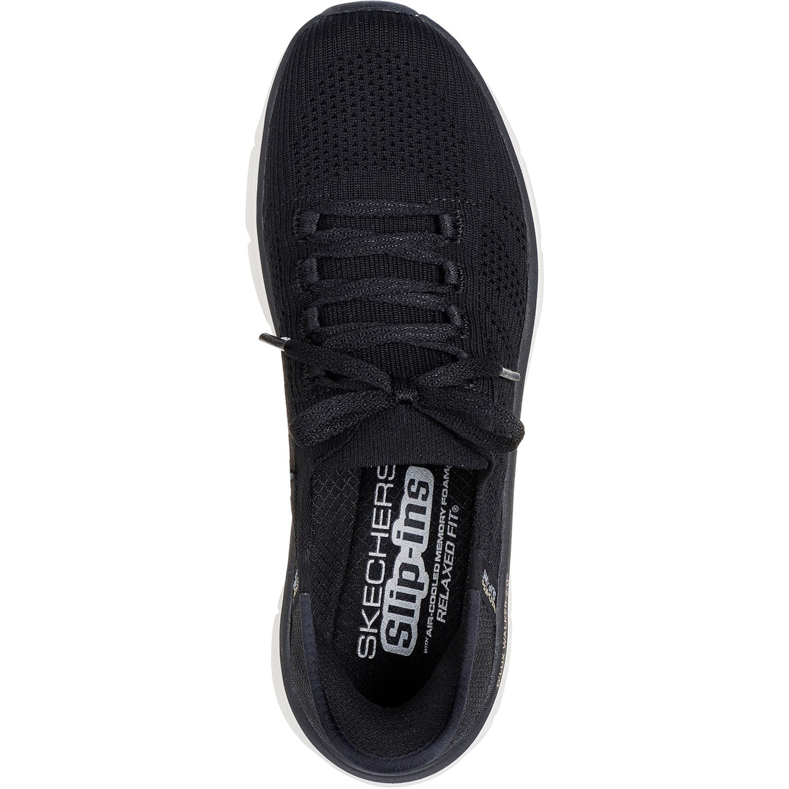 Skechers Womens D'Lux Walker 2.0 Thrill Movement 150105-BKTN Black/Tan Lace Up Shoes