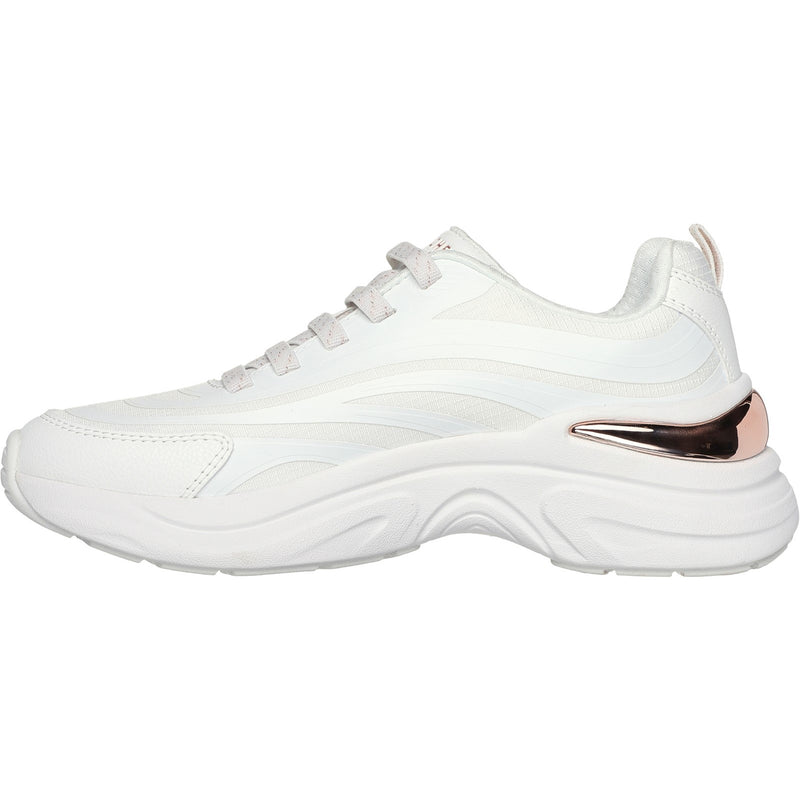 Skechers Womens Hazel Step N Flow 177575-WHT White Lace Up Shoes