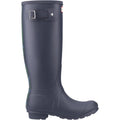 Hunter Womens Navy Tall Tartan Back Strap Wellington Boots