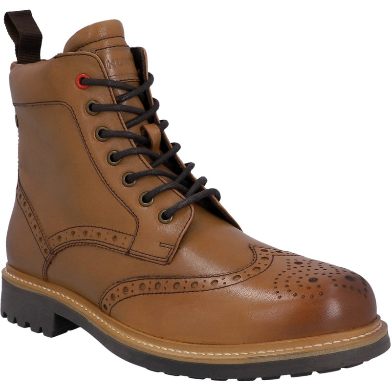 Hunter Mens Tan Cawdor Brogue Ankle Boots