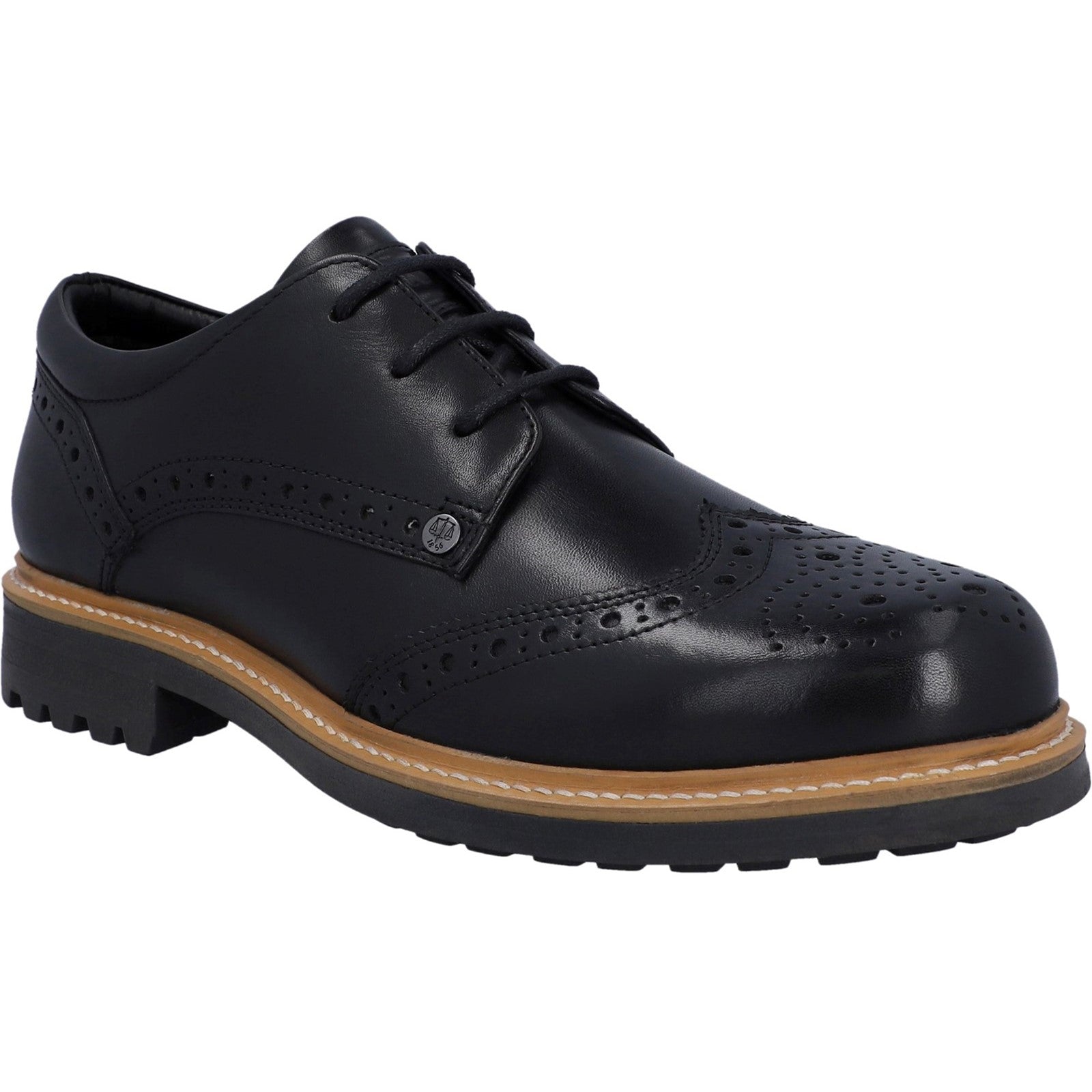 Hunter Mens Black Cawdor Brogue Gibson Shoes