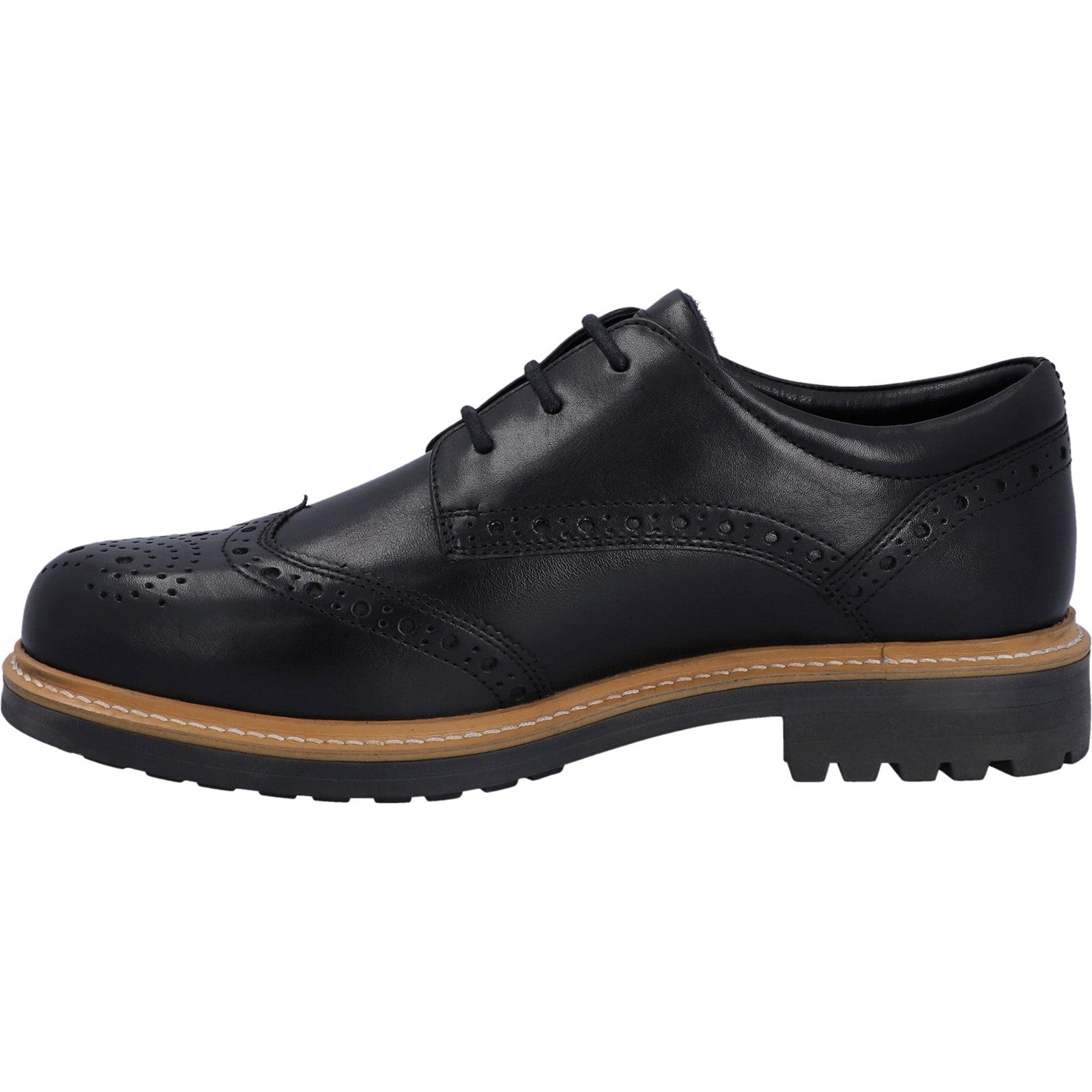 Hunter Mens Black Cawdor Brogue Gibson Shoes