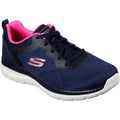Skechers Womens Bountiful Quick Path 12607-NVHP Navy/Hot Pink Lace Up Shoes