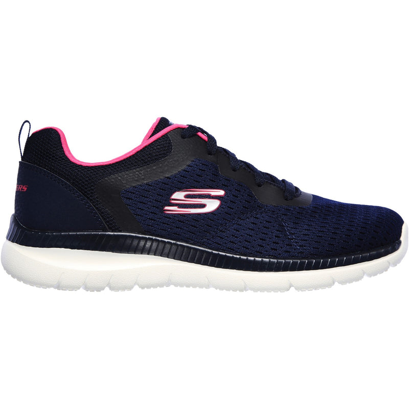 Skechers Womens Bountiful Quick Path 12607-NVHP Navy/Hot Pink Lace Up Shoes