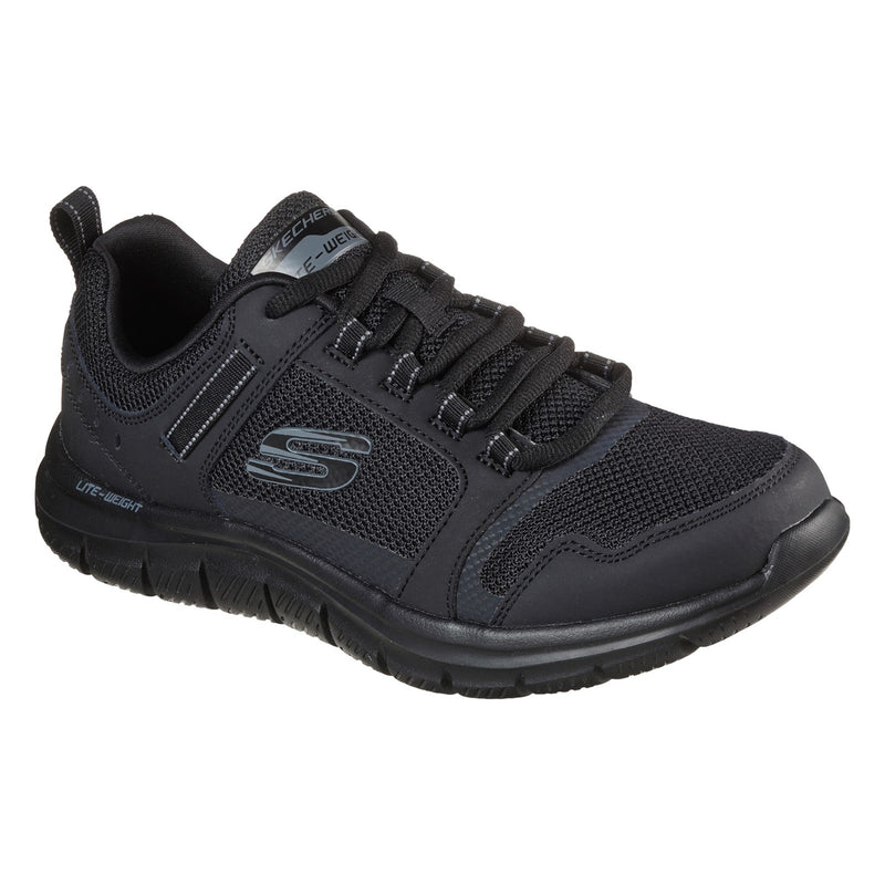 Skechers Mens Track Knockhill 232001-BBK Black Lace Up Shoes