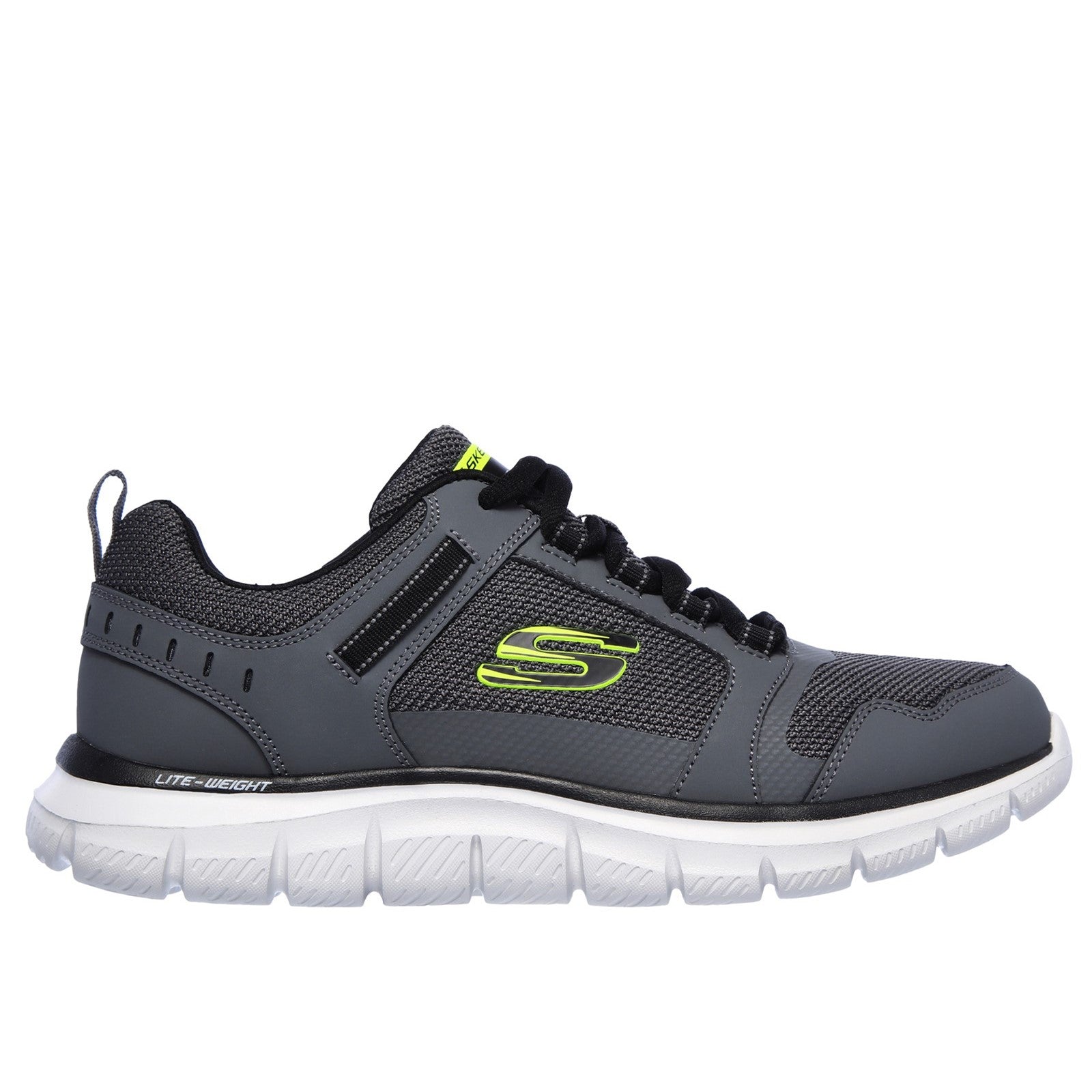Skechers Mens Track Knockhill 232001-CCBK Charcoal/Black Lace Up Shoes