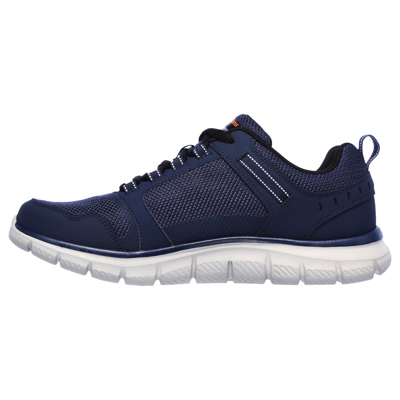 Skechers Mens Track Knockhill 232001-NVOR Navy/Orange Lace Up Shoes