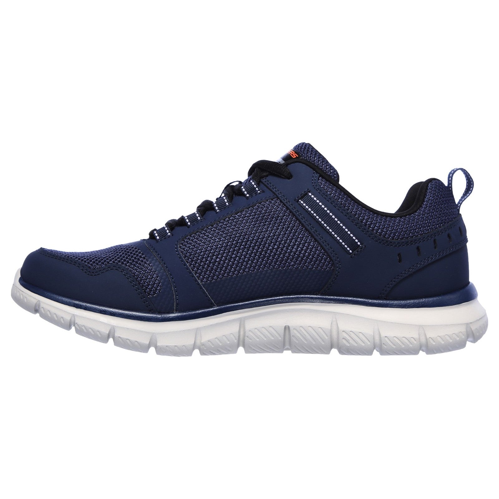 Skechers Mens Track Knockhill 232001-NVOR Navy/Orange Lace Up Shoes