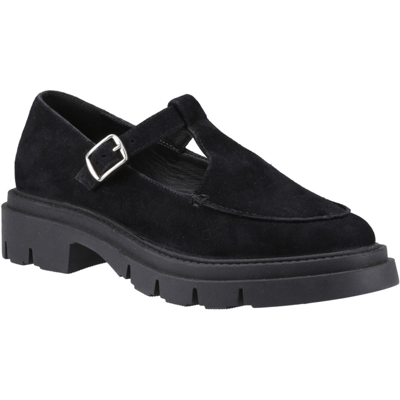 Hush Puppies Womens Slip On Nella T-Bar Shoe in Black