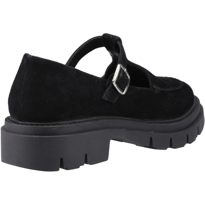 Hush Puppies Womens Slip On Nella T-Bar Shoe in Black