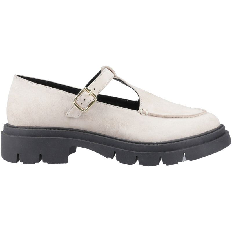 Hush Puppies Womens Nella T-Bar Shoes in Cream
