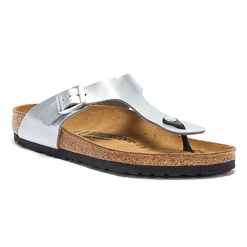 Birkenstock Gizeh Birko Flor Womens Silver Sandals