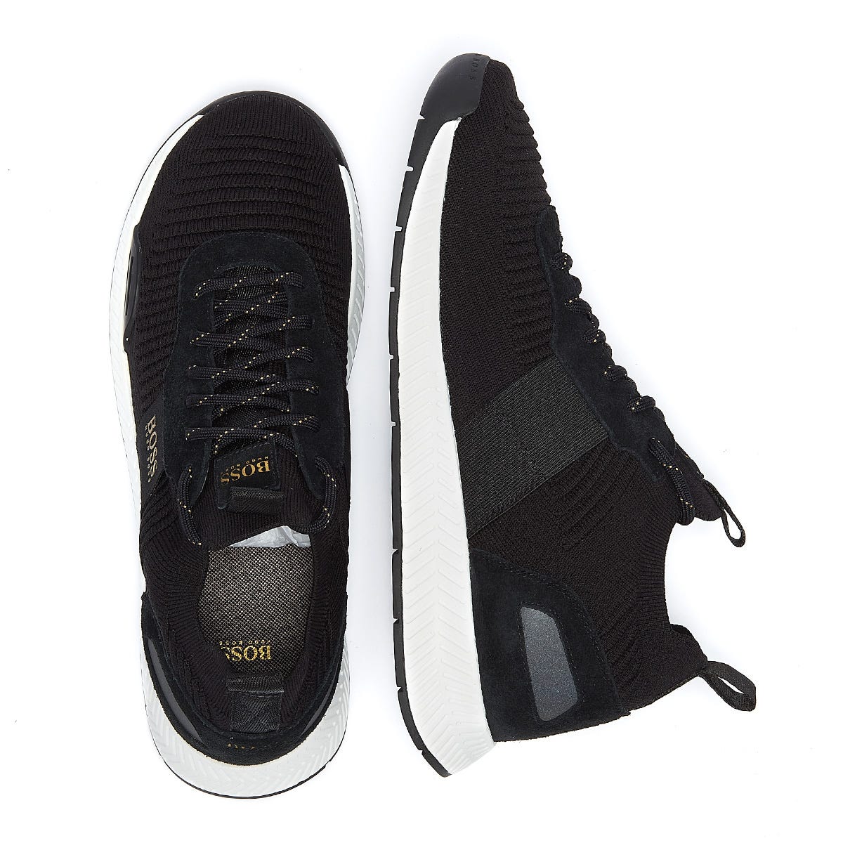 BOSS Titanium Runn Mens Black / Gold Trainers