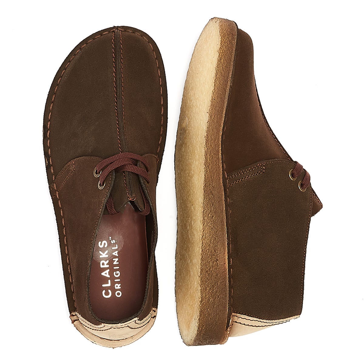 Clarks Originals Desert Trek Suede Mens Dark Brown Shoes