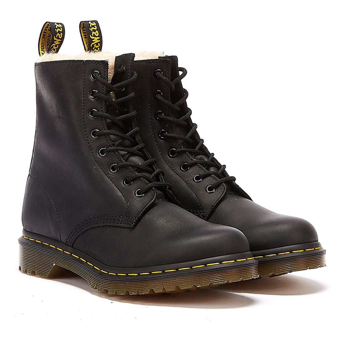 Dr. Martens Winterised Womens Black Burnished Wyoming Serena Boots
