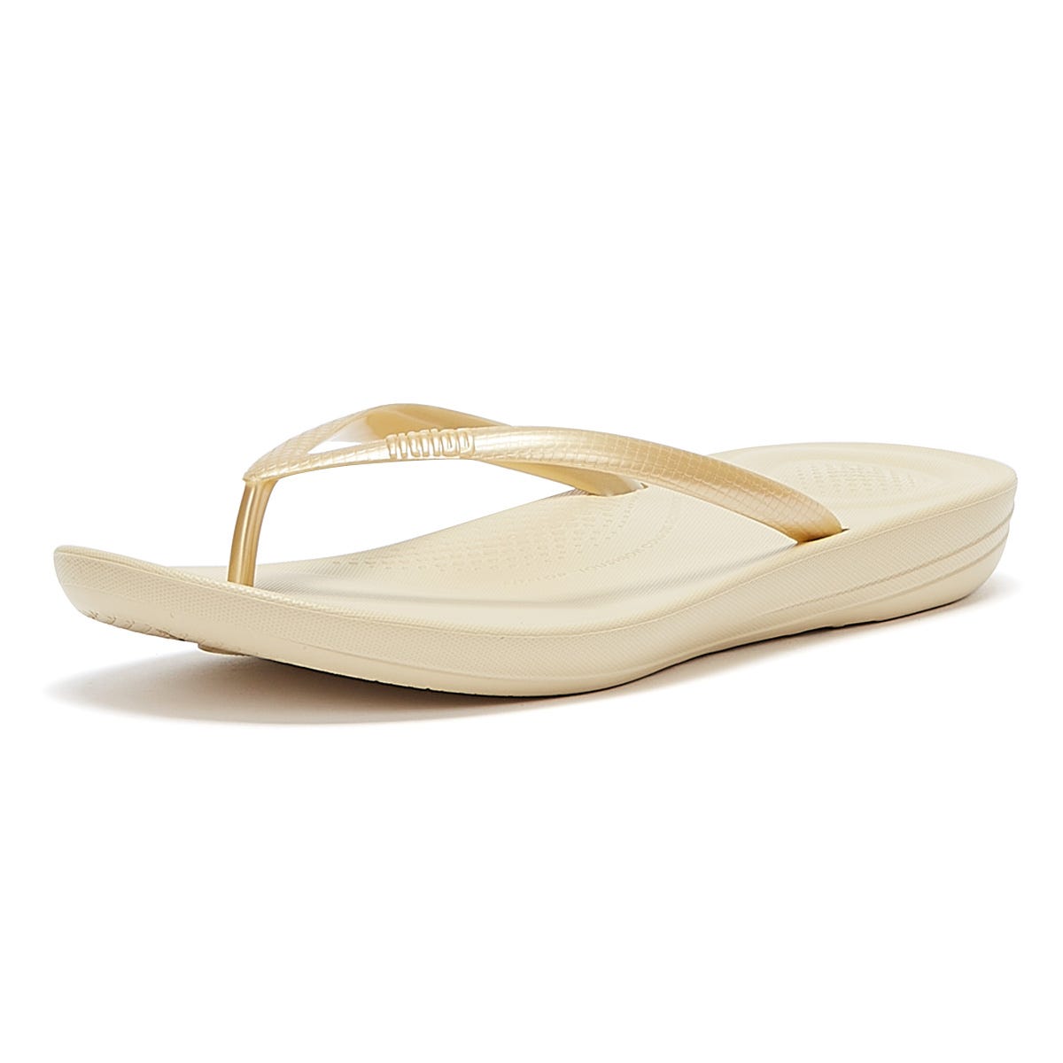 Fitflop IQushion Ergonomic Womens Gold Flip Flops