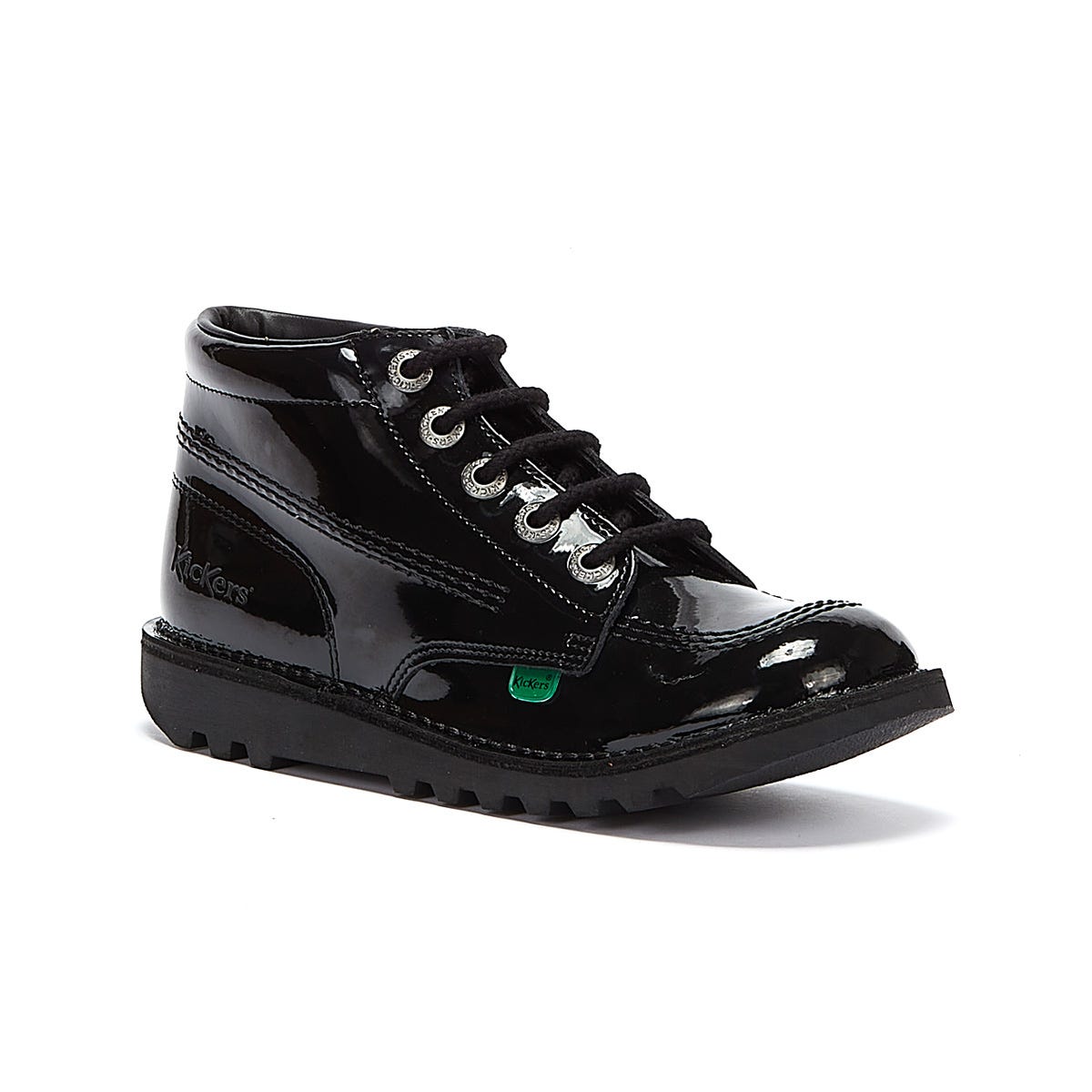 Kickers Youth Kick Hi Black Patent