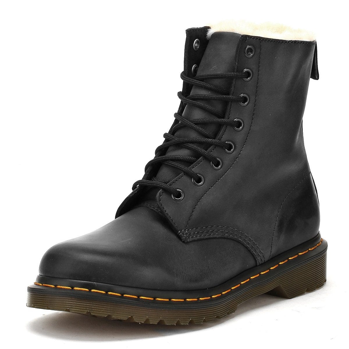 Dr. Martens Winterised Womens Black Burnished Wyoming Serena Boots