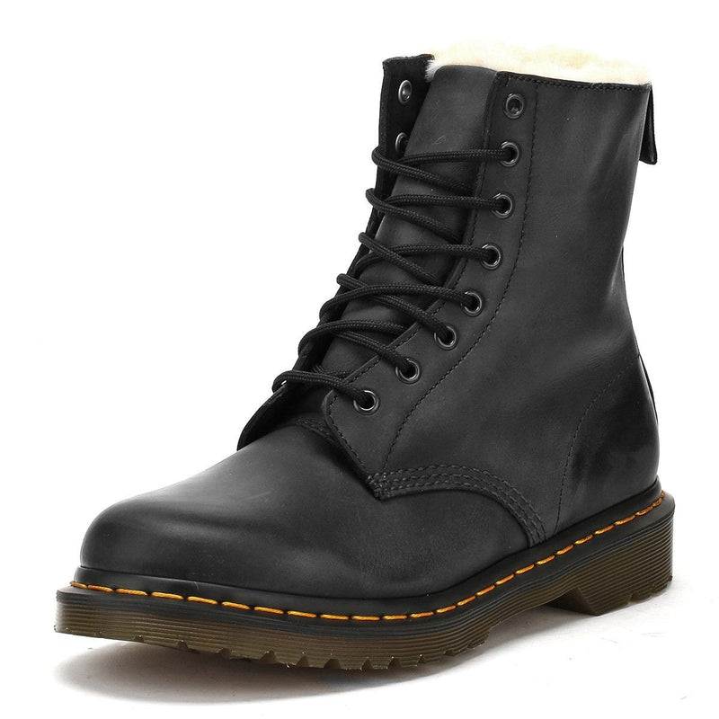 Dr. Martens Winterised Womens Black Burnished Wyoming Serena Boots