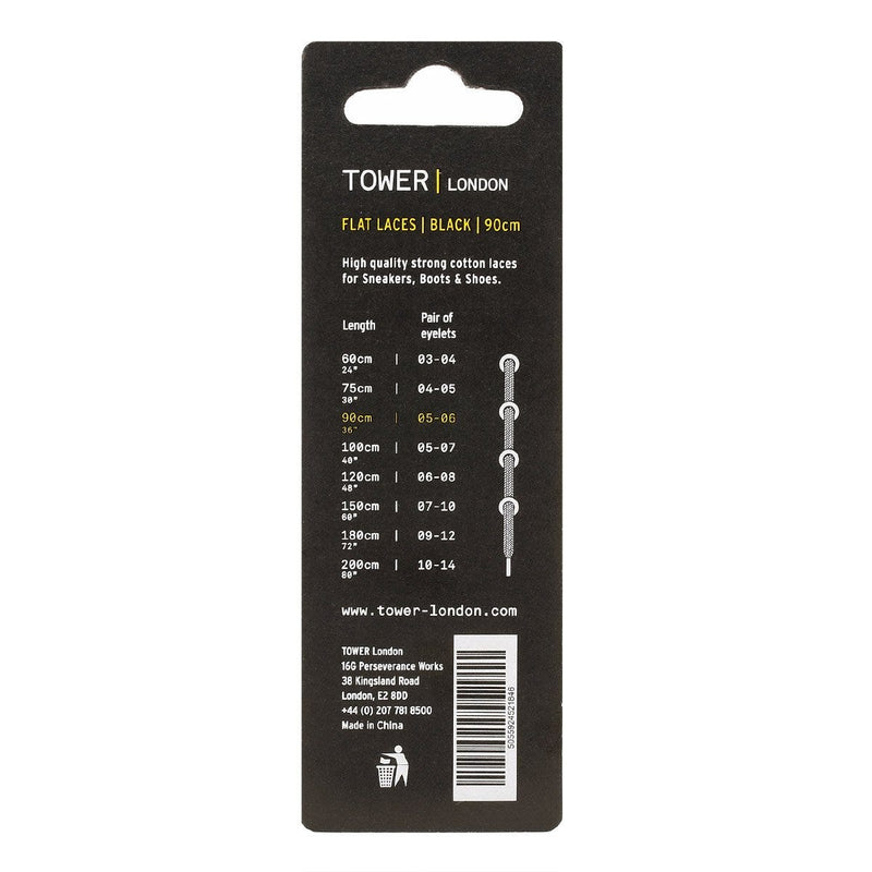 Tower London Black Flat Laces (90cm)