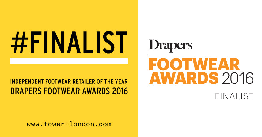 TOWER London announced as finalist for Drapers Independent Footwear Retailer of the Year 2016