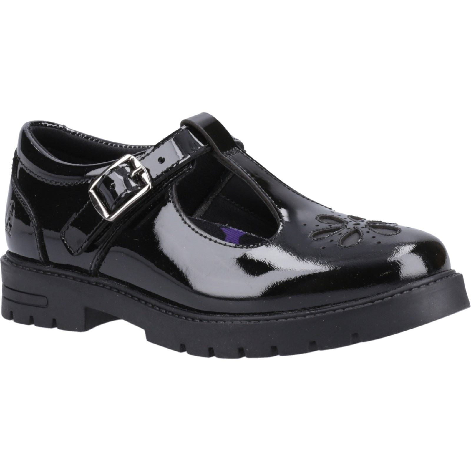 Hush Puppies Fiona Patent Leather Junior Black Shoes