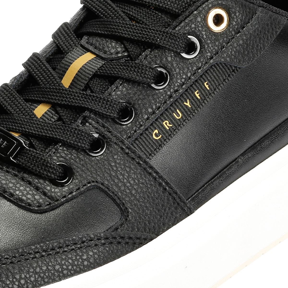 Cruyff Endorsed Tennis Leather Men's Black/Gold Trainers