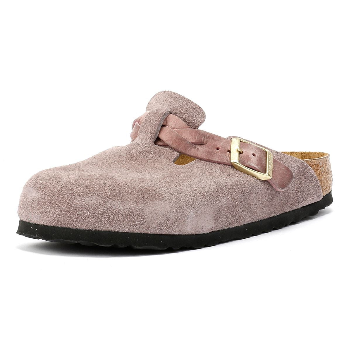 Birkenstock Boston Braided Suede Women's Purple Narrow Fit Clogs