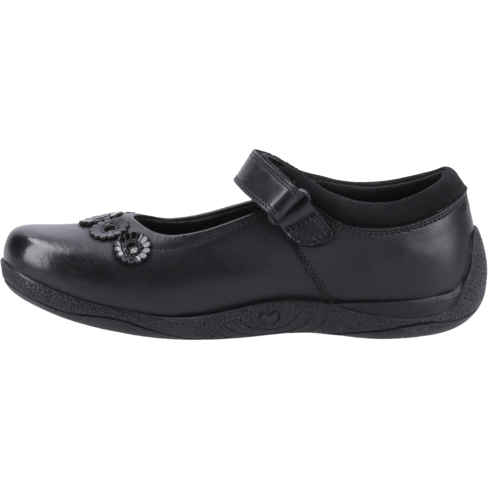Hush Puppies Christina Leather Junior Black Shoes
