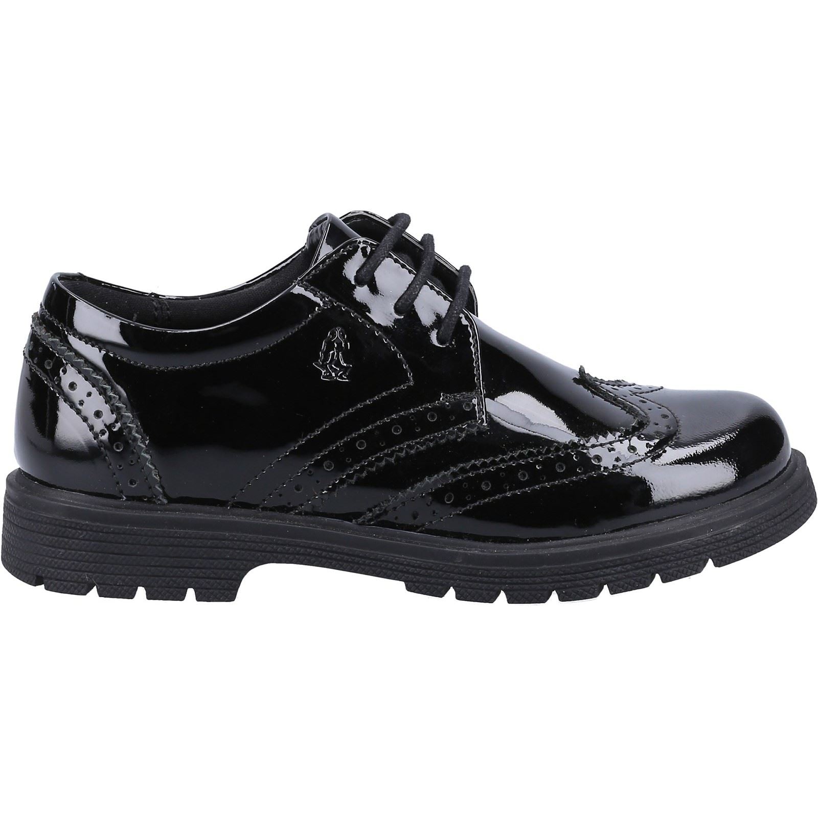 Hush Puppies Sally Youth Girl's Black Patent Leather Brogues
