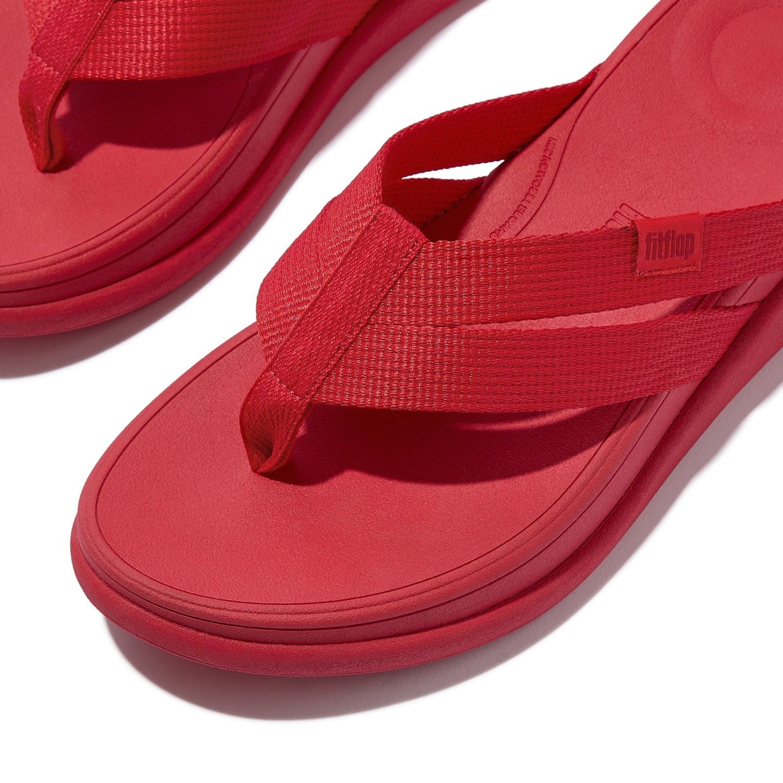 Fitflop F-Mode Go Polyester Women's Red Flip Flops