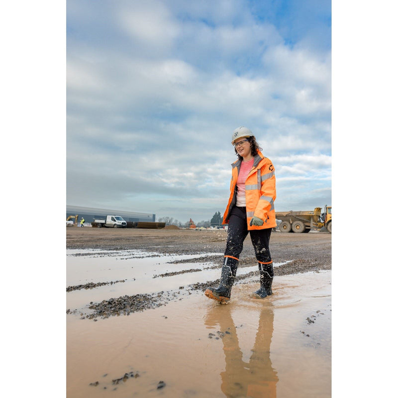 Muck Boots Grit S5 Rubber Women's Black/Orange Wellington Boots