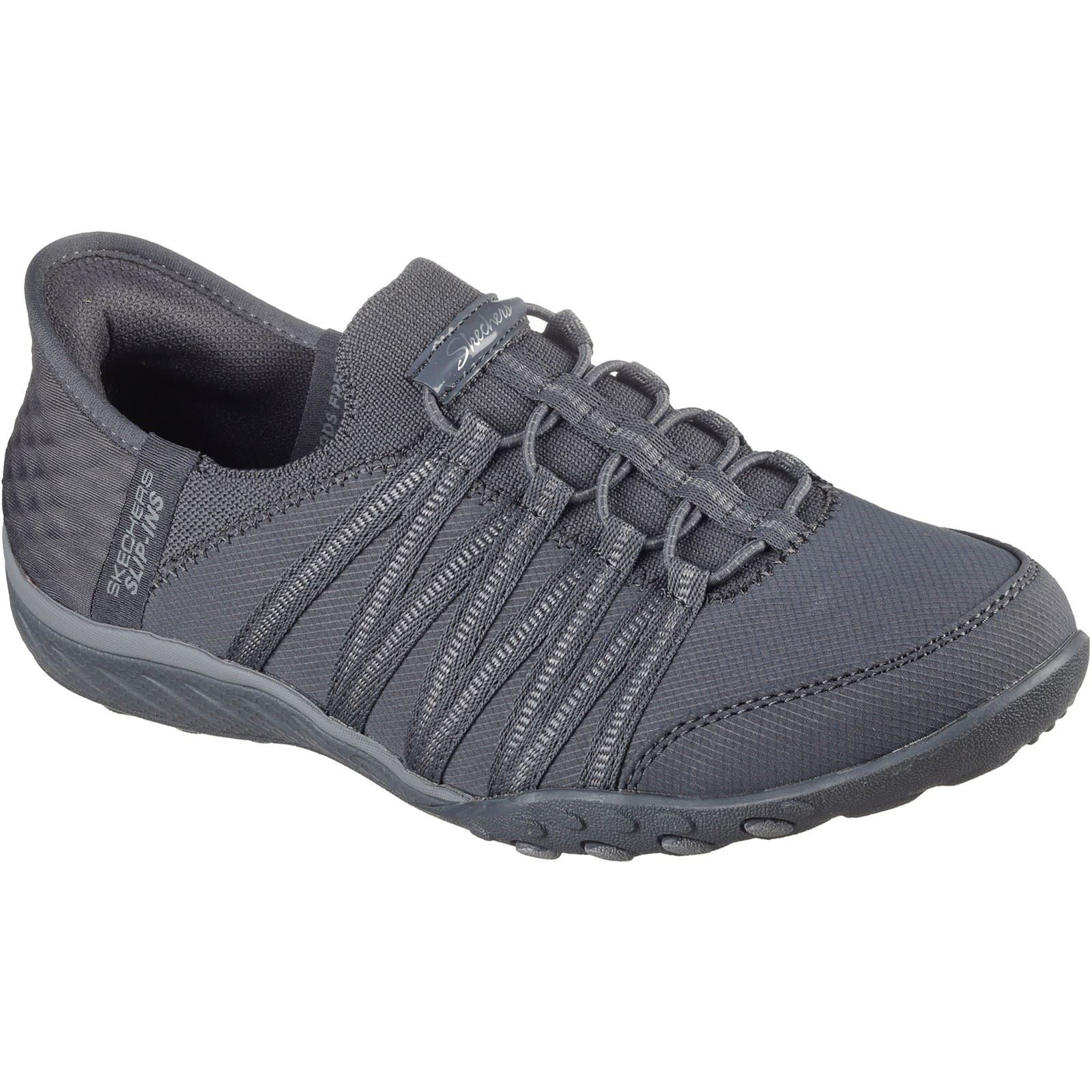 Skechers Breathe-Easy - Roll-With-Me Textile Women's Charcoal Trainers