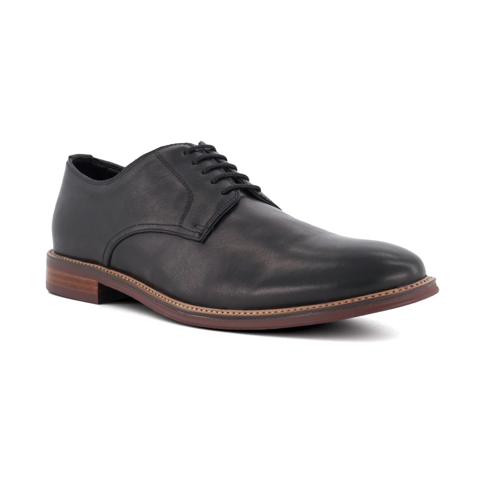 Dune Stanley Leather Men's Black Oxford Shoes –